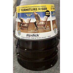 Slipstick CB654 2 Inch Nonslip Lift Furniture Risers / Bed Risers, Adds 2" New